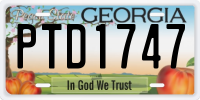 GA license plate PTD1747