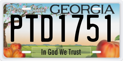 GA license plate PTD1751
