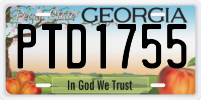 GA license plate PTD1755