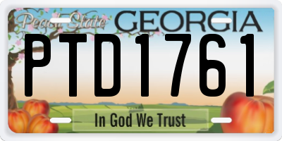 GA license plate PTD1761