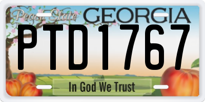 GA license plate PTD1767