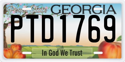 GA license plate PTD1769