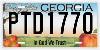 GA license plate PTD1770