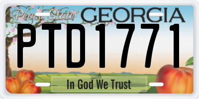 GA license plate PTD1771