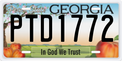 GA license plate PTD1772