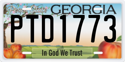 GA license plate PTD1773