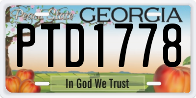 GA license plate PTD1778