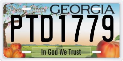 GA license plate PTD1779
