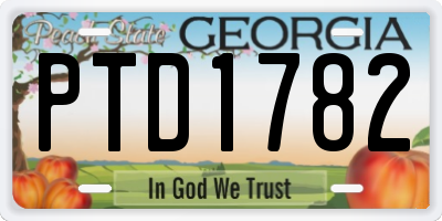 GA license plate PTD1782