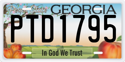 GA license plate PTD1795