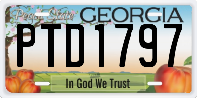 GA license plate PTD1797