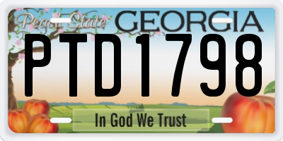 GA license plate PTD1798