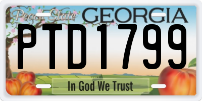 GA license plate PTD1799