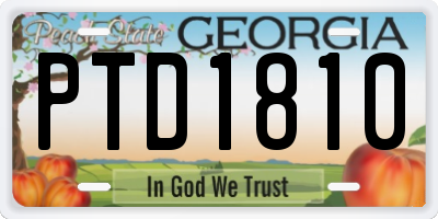 GA license plate PTD1810