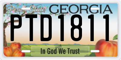 GA license plate PTD1811