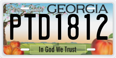 GA license plate PTD1812