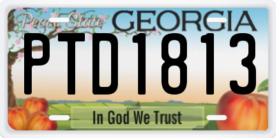 GA license plate PTD1813