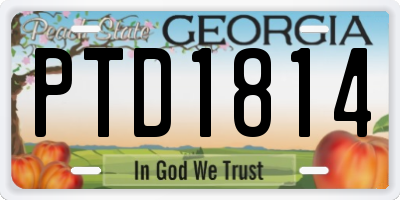 GA license plate PTD1814