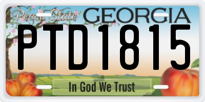 GA license plate PTD1815