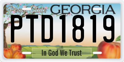GA license plate PTD1819