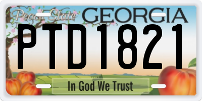 GA license plate PTD1821