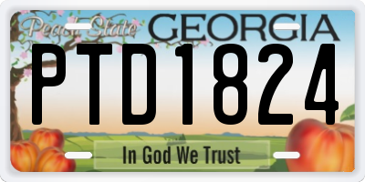 GA license plate PTD1824