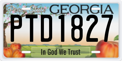 GA license plate PTD1827
