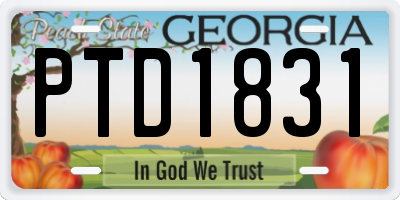 GA license plate PTD1831
