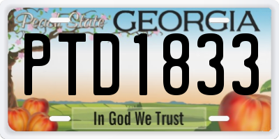 GA license plate PTD1833
