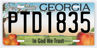 GA license plate PTD1835