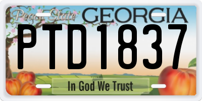 GA license plate PTD1837