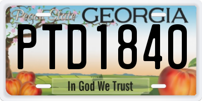 GA license plate PTD1840