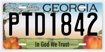 GA license plate PTD1842