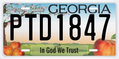 GA license plate PTD1847