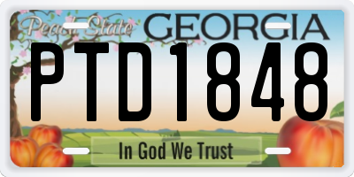 GA license plate PTD1848