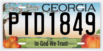 GA license plate PTD1849