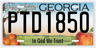 GA license plate PTD1850