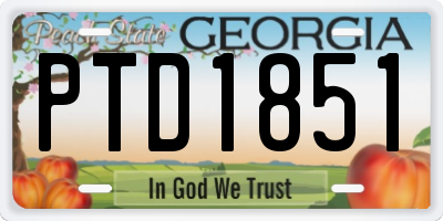 GA license plate PTD1851