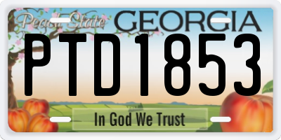 GA license plate PTD1853