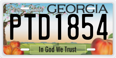 GA license plate PTD1854