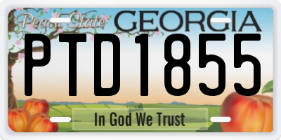 GA license plate PTD1855