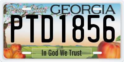 GA license plate PTD1856