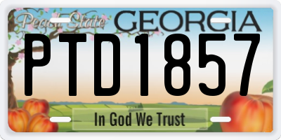 GA license plate PTD1857