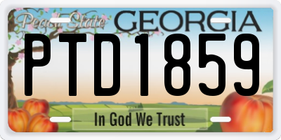 GA license plate PTD1859