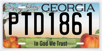 GA license plate PTD1861