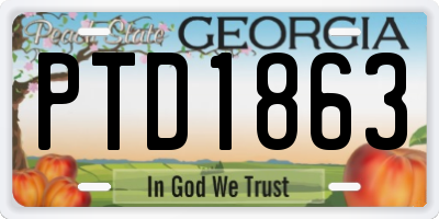 GA license plate PTD1863