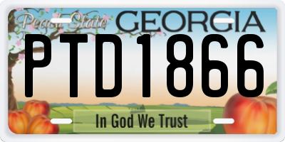 GA license plate PTD1866