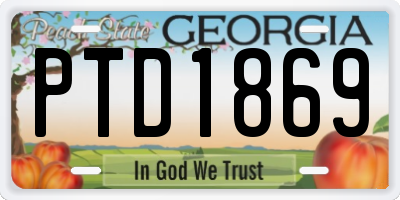 GA license plate PTD1869