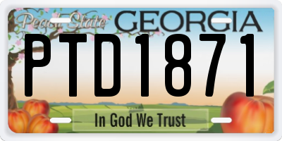 GA license plate PTD1871