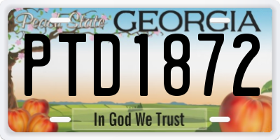 GA license plate PTD1872